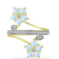 Inel din Argint 925 Placat cu Aur ( 3.74 grame ) cu Piatra Lunii Curcubeu și Topaz Alb 1.36 Carate