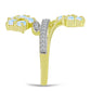 Inel din Argint 925 Placat cu Aur ( 3.74 grame ) cu Piatra Lunii Curcubeu și Topaz Alb 1.36 Carate