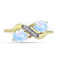 Inel din Argint 925 Placat cu Aur ( 2.41 grame ) cu Piatra Lunii Curcubeu și Topaz Alb 1.34 Carate