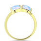 Inel din Argint 925 Placat cu Aur ( 2.41 grame ) cu Piatra Lunii Curcubeu și Topaz Alb 1.34 Carate