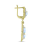 Cercei din Argint 925 Placat cu Aur ( 5.92 grame ) cu Piatra Lunii Curcubeu 2.84 Carate