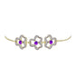 Brățară din Argint 925 Placat cu Aur ( 6.23 grame ) cu Agat Violet și Topaz Alb 0.98 Carate