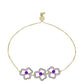 Brățară din Argint 925 Placat cu Aur ( 6.23 grame ) cu Agat Violet și Topaz Alb 0.98 Carate
