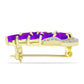 Broşă din Argint 925 Placat cu Aur ( 4.32 grame ) cu Agat Violet și Spinel Negru 3.88 Carate