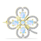Broşă din Argint 925 Placat cu Aur ( 3.5 grame ) cu Piatra Lunii Curcubeu 1.94 Carate