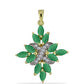 Pandantiv din Argint 925 Placat cu Aur ( 2.13 grame ) cu Smarald Brazilian și Topaz Alb 1.71 Carate