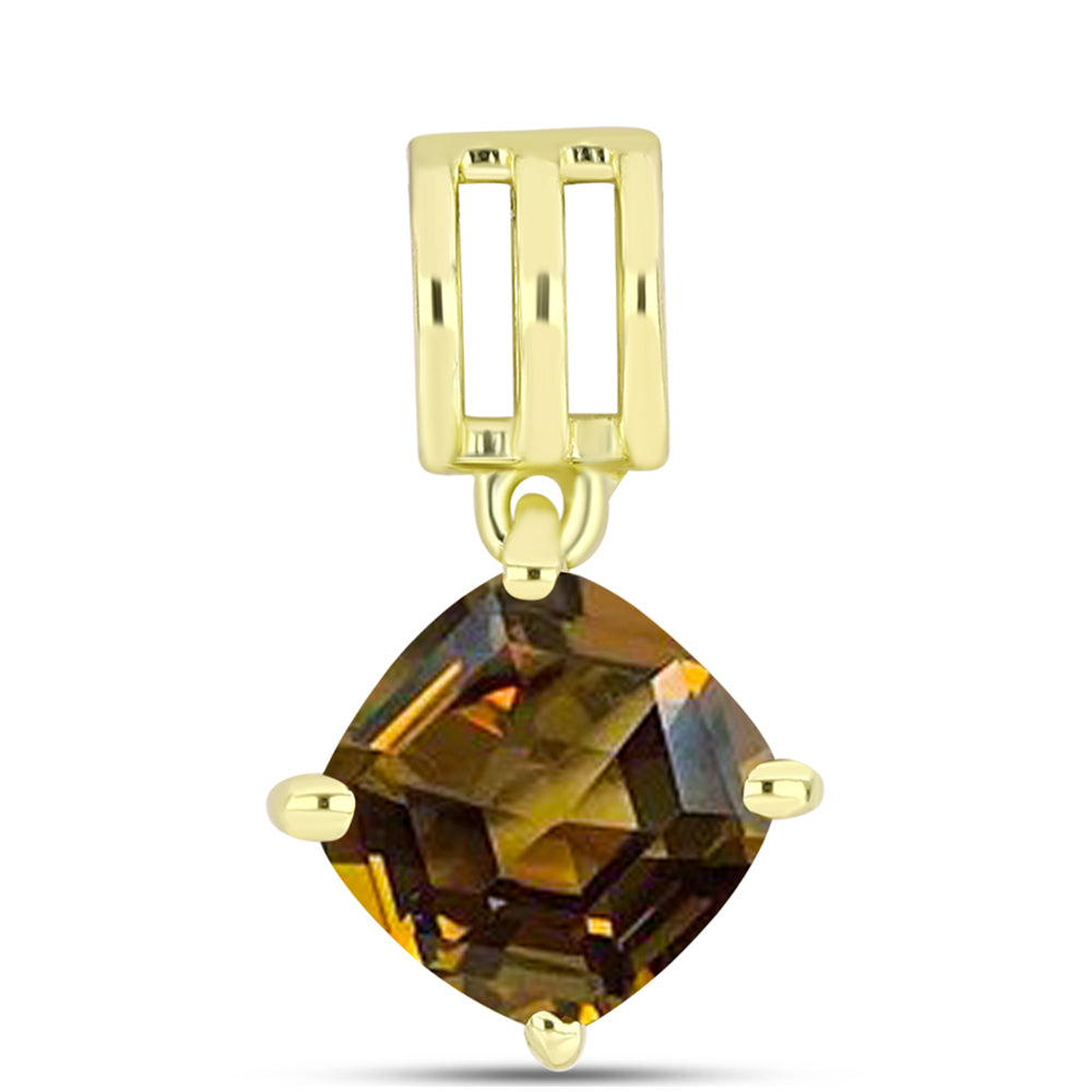 Pandantiv din Argint 925 Placat cu Aur ( 1.08 grame ) cu Cuarț Coniac 1.94 Carate