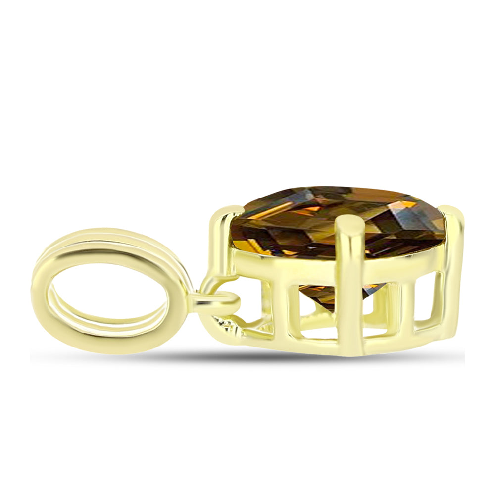 Pandantiv din Argint 925 Placat cu Aur ( 1.08 grame ) cu Cuarț Coniac 1.94 Carate 2 