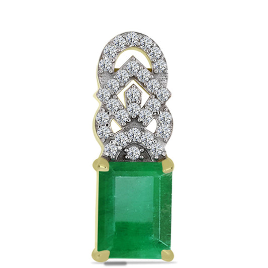 Cercei din Argint 925 Placat cu Aur ( 3.93 grame ) cu Smarald Brazilian și Topaz Alb 3.23 Carate