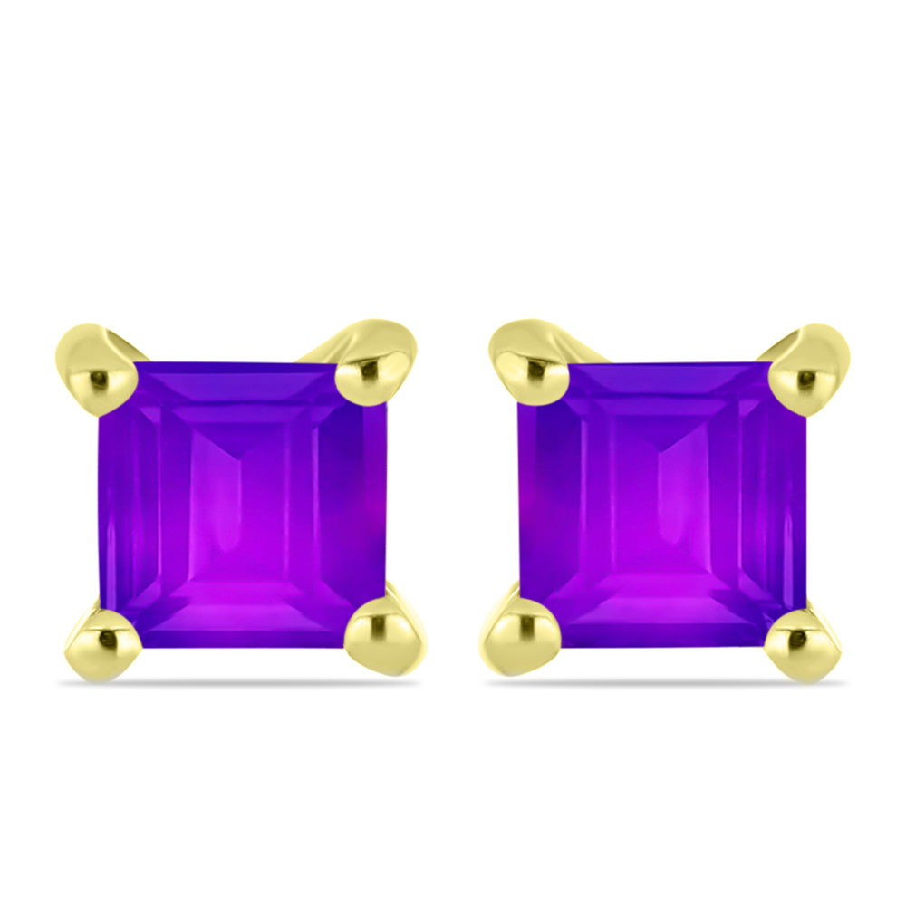 Cercei din Argint 925 Placat cu Aur ( 1.45 grame ) cu Agat Violet 1.13 Carate