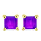 Cercei din Argint 925 Placat cu Aur ( 1.45 grame ) cu Agat Violet 1.13 Carate