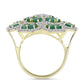Inel din Argint 925 Placat cu Aur ( 7.85 grame ) cu Smarald Brazilian și Topaz Alb 6.16 Carate