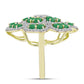 Inel din Argint 925 Placat cu Aur ( 7.85 grame ) cu Smarald Brazilian și Topaz Alb 6.16 Carate
