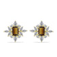 Cercei din Argint 925 Placat cu Aur ( 4.18 grame ) cu Cuarț Coniac și Topaz Alb 3.68 Carate