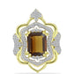 Pandantiv din Argint 925 Placat cu Aur ( 4.43 grame ) cu Cuarț Coniac și Topaz Alb 6.67 Carate