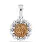 Pandantiv din Argint 925 ( 1.95 grame ) cu Drusy Auriu și Topaz Alb 2.35 Carate