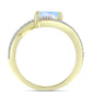 Inel din Argint 925 Placat cu Aur ( 3.85 grame ) cu Piatra Lunii Curcubeu și Topaz Alb 1.08 Carate