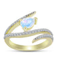 Inel din Argint 925 Placat cu Aur ( 3.85 grame ) cu Piatra Lunii Curcubeu și Topaz Alb 1.08 Carate