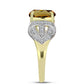Inel din Argint 925 Placat cu Aur ( 4.15 grame ) cu Cuarț Coniac și Topaz Alb 3.76 Carate