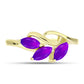 Inel din Argint 925 Placat cu Aur ( 2.13 grame ) cu Agat Violet 0.62 Carate