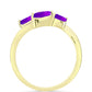 Inel din Argint 925 Placat cu Aur ( 2.13 grame ) cu Agat Violet 0.62 Carate