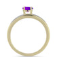 Inel din Argint 925 Placat cu Aur ( 2.12 grame ) cu Agat Violet și Topaz Alb 0.28 Carate