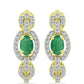 Cercei din Argint 925 Placat cu Aur ( 5.62 grame ) cu Smarald Brazilian și Topaz Alb 1.57 Carate
