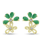 Cercei din Argint 925 Placat cu Aur ( 4.15 grame ) cu Smarald Brazilian și Topaz Alb 1.73 Carate