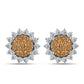 Cercei din Argint 925 ( 2.88 grame ) cu Drusy Auriu și Topaz Alb 5.49 Carate
