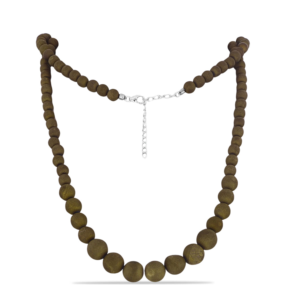 Colier din Argint 925 ( 1.01 grame ) cu Drusy Auriu 164.43 Carate