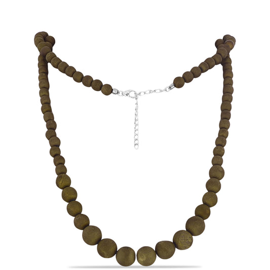 Colier din Argint 925 ( 1.01 grame ) cu Drusy Auriu 164.43 Carate