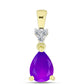 Pandantiv din Argint 925 Placat cu Aur ( 0.71 grame ) cu Agat Violet și Topaz Alb 1.06 Carate