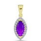 Pandantiv din Argint 925 Placat cu Aur ( 1.21 grame ) cu Agat Violet și Topaz Alb 1.25 Carate