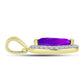 Pandantiv din Argint 925 Placat cu Aur ( 1.21 grame ) cu Agat Violet și Topaz Alb 1.25 Carate