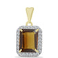 Pandantiv din Argint 925 Placat cu Aur ( 1.25 grame ) cu Cuarț Coniac și Topaz Alb 2.11 Carate