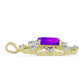 Pandantiv din Argint 925 Placat cu Aur ( 3.77 grame ) cu Agat Violet și Topaz Alb 3.21 Carate