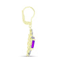 Cercei din Argint 925 Placat cu Aur ( 5.5 grame ) cu Agat Violet și Topaz Alb 4.44 Carate