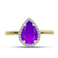 Inel din Argint 925 Placat cu Aur ( 2.82 grame ) cu Agat Violet și Topaz Alb 1.94 Carate