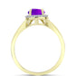 Inel din Argint 925 Placat cu Aur ( 2.82 grame ) cu Agat Violet și Topaz Alb 1.94 Carate