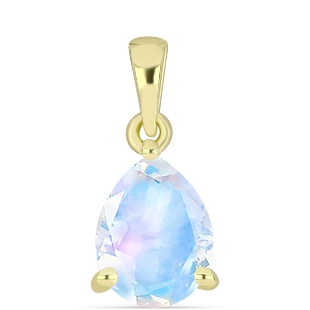 Pandantiv din Argint 925 Placat cu Aur ( 0.55 grame ) cu Piatra Lunii Curcubeu 1.57 Carate