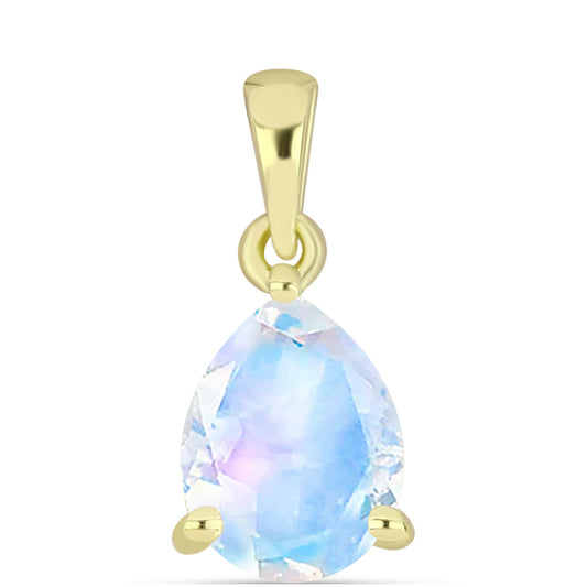 Pandantiv din Argint 925 Placat cu Aur ( 0.55 grame ) cu Piatra Lunii Curcubeu 1.57 Carate