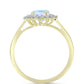 Inel din Argint 925 Placat cu Aur ( 2.89 grame ) cu Piatra Lunii Curcubeu și Topaz Alb 2.2 Carate