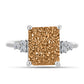 Inel din Argint 925 ( 1.92 grame ) cu Drusy Auriu și Topaz Alb 3.3 Carate