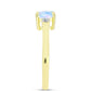 Inel din Argint 925 Placat cu Aur ( 2.46 grame ) cu Piatra Lunii Curcubeu și Topaz Alb 0.97 Carate