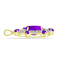 Pandantiv din Argint 925 Placat cu Aur ( 3.86 grame ) cu Agat Violet și Topaz Alb 5.99 Carate