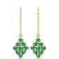 Cercei din Argint 925 Placat cu Aur ( 2.28 grame ) cu Smarald Brazilian 1.23 Carate