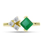 Inel din Argint 925 Placat cu Aur ( 2 grame ) cu Smarald Brazilian și Topaz Alb 0.86 Carate