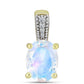 Pandantiv din Argint 925 Placat cu Aur ( 0.92 grame ) cu Piatra Lunii Curcubeu și Topaz Alb 1.66 Carate