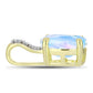 Pandantiv din Argint 925 Placat cu Aur ( 0.92 grame ) cu Piatra Lunii Curcubeu și Topaz Alb 1.66 Carate