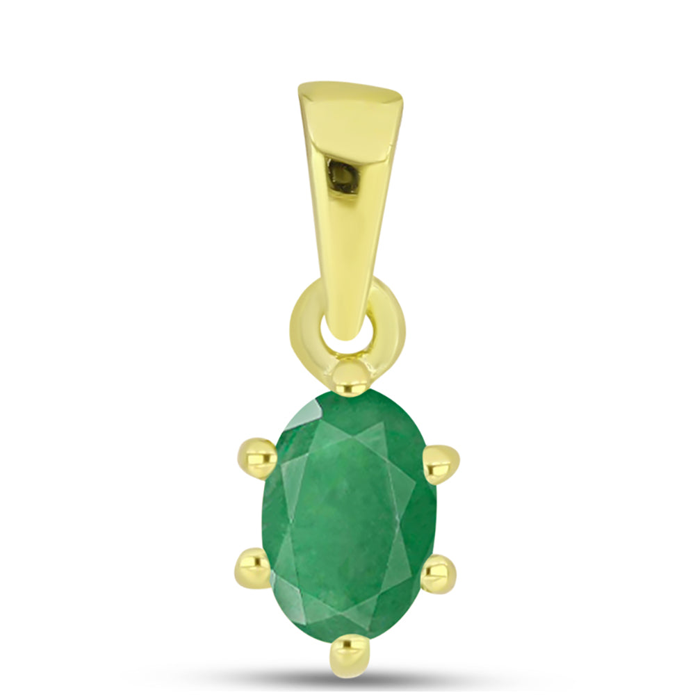 Pandantiv din Argint 925 Placat cu Aur ( 0.48 grame ) cu Smarald Brazilian 0.45 Carate